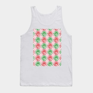 Peppermint swirls on pink Tank Top